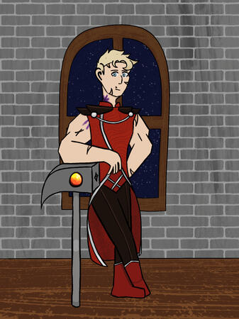 Art of my current D&D character Serin dressed up for a gala.